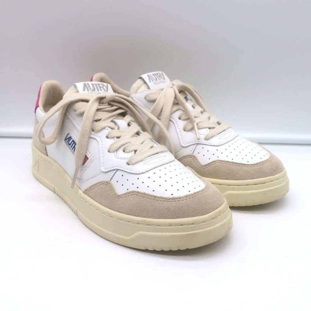 スニーカー Autry Medalist White Platinum Sneaker Autry Medalist Platform Sneakers In White And Platinum Leather
