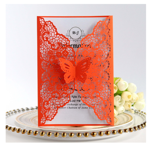 10PCS Laser Cut Wedding Party Invitation Card Wedding Birthday Engagement - 第 17/34 張圖片