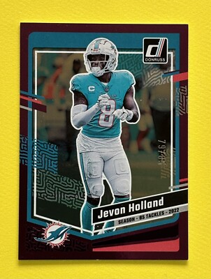 Jevon Holland 2023 Donruss Season Stat Line Purple Foil Parallel /85 DOLPHINS