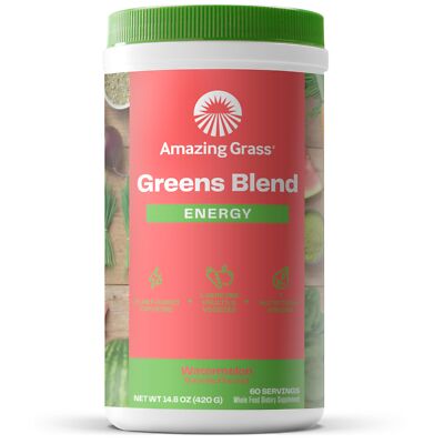 60 Servings Energy Watermelon Greens Blend Herbal Supplement Digestion Support