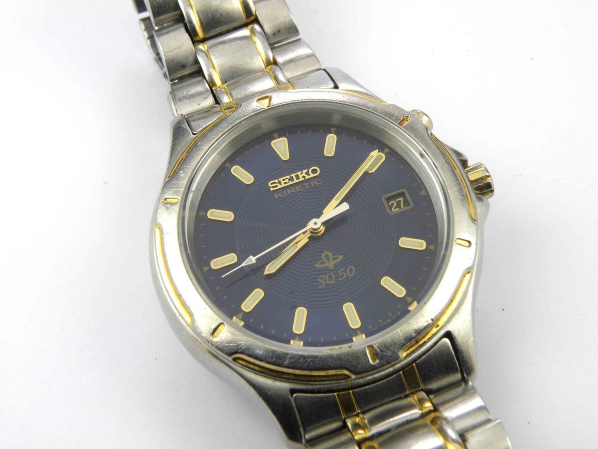 Mens Seiko SQ50 Kinetic Watch 5M22-7B60 - 50m | eBay