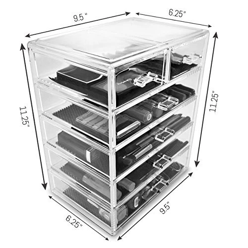 Витрина для хранения косметики и ювелирных изделий Sorbus — 4 больших и 2 маленьких ящика - Изображение 3 из 4