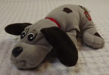 Vintage Tonka Pound Puppies Grey Plush Puppy with Red Collar 8