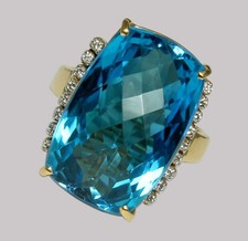 Natural Topaz Gemstone Gold Plated 925 Sterling Silver Women Ring