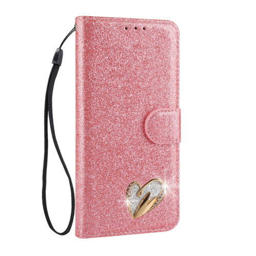 Glitter Leather Wallet Case Card Flip Cover for Samsung Galaxy S10e S10+ S9 S8+ - Picture 3 of 25