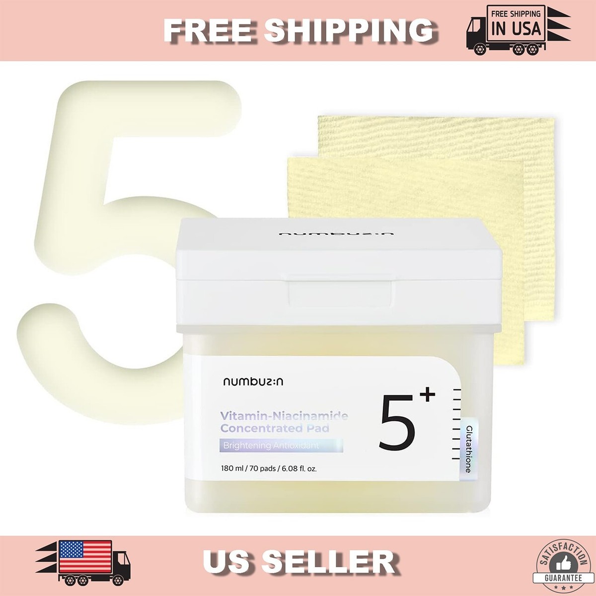 numbuzin glutathione pad No.5 Toner -70 Pads 15 Foods High in