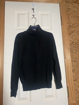 Liz Claiborne Black pleated Turtleneck Sweater size Small