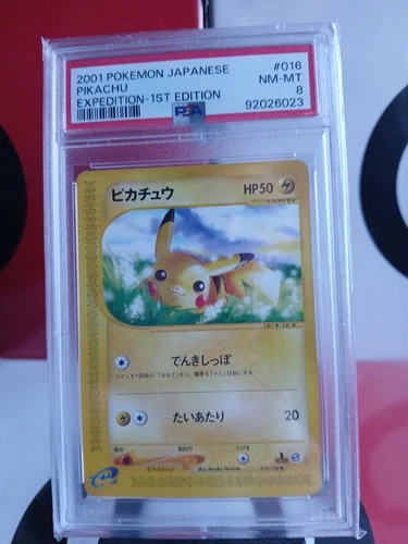 Pikachu 016/128 - PSA 8 - 1st Edition - Japanese Graded Pokemon Card - 2001