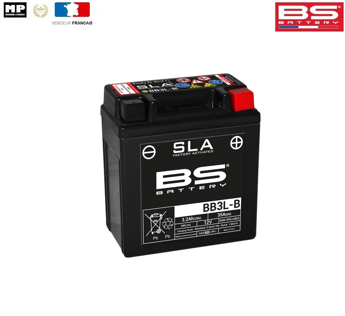 Batterie Moto SLA sans entretien BB3L-B technologie étanche antichoc pour DT 200 R
