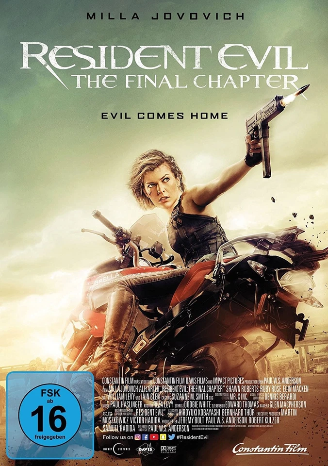 RESIDENT EVIL: THE FINAL CHAPTER   DVD NEU  - Bild 1 von 1