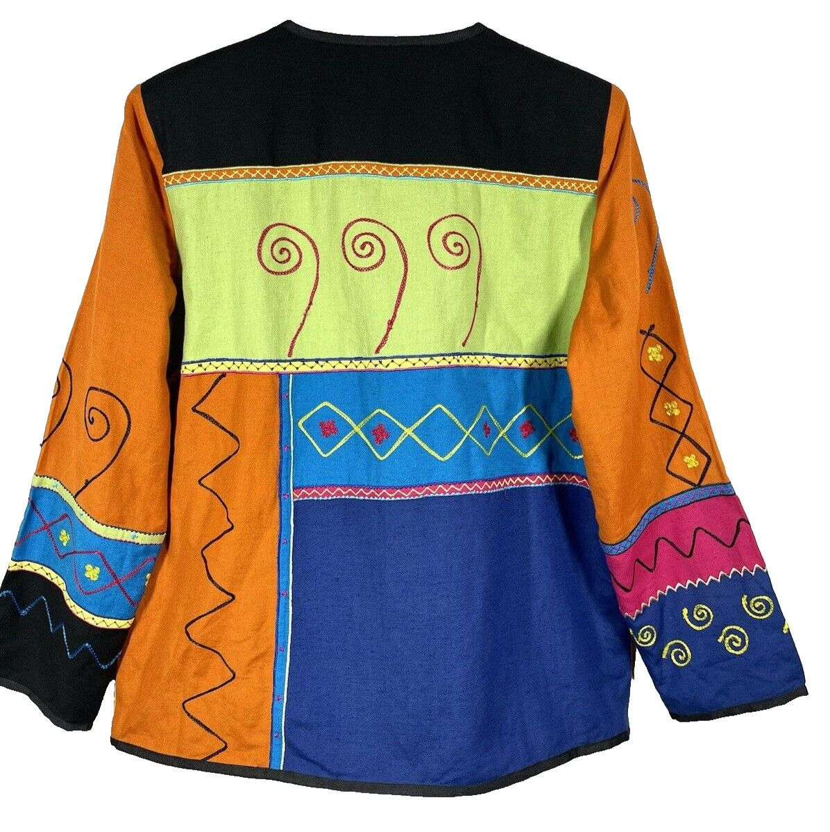 Vtg Indigo Moon Patchwork Jacket Size Small Boho … - image 2