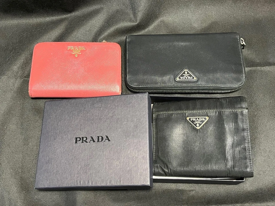 Pre-Owned Bulk sale lots of used PRADA Wallet and other item 3-PCS set-g1011-3 - Image 2 of 4