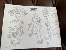 Vintage Tattoo flash art sheet tattoo seen Da Bronx lot 96 