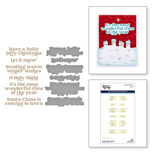 Simon Hurley Wonderful Winter Sentiments Glimmer Hot Foil Plate & Die Set : Sim - Picture 5 of 5