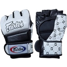 Gloves MMA Fairtex FGV17 White Black (Leather...