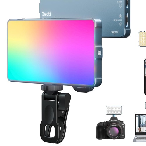 Portable RGB Camera Light with 2500K-9900K Adjustability for All Devices - 第 1/10 張圖片