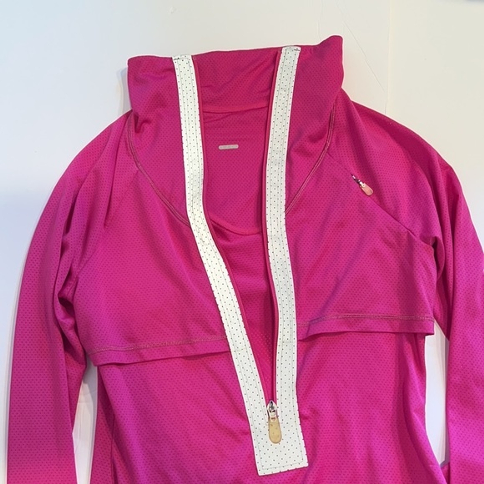 Roxy Pullover reflective tabs thumbholes pink hal… - image 8