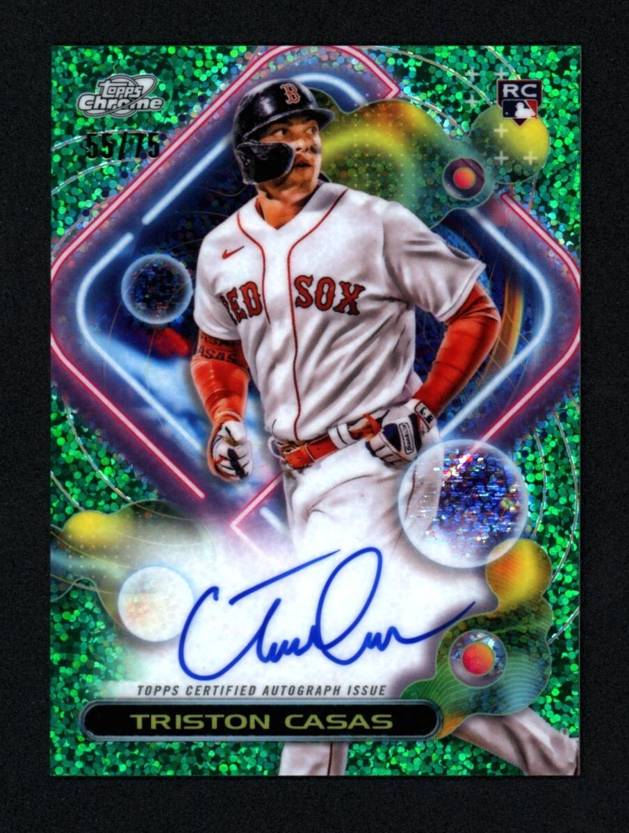 Triston Casas 2023 Topps Cosmic Chrome Green Space Dust Auto #CCA-TC 55 /75
