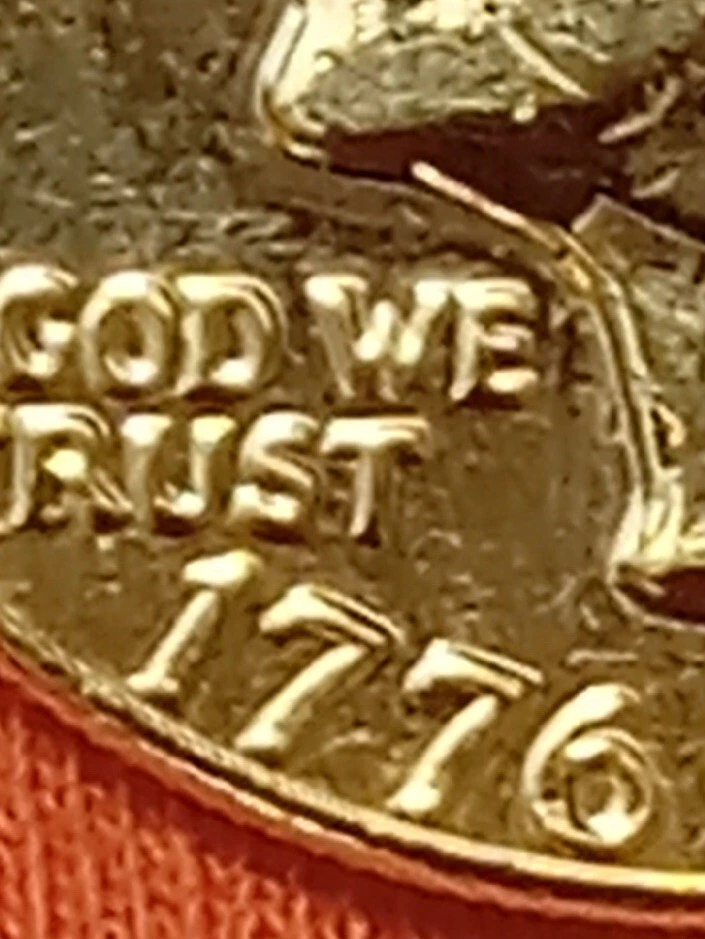 Gold Plated, Unci Bicentenial, Eisenhower "IKE" Dollar w/doubling On Both Sides! - Image 2 of 4