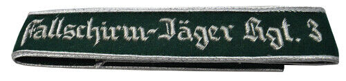 Reproduction WW2 German Luftwaffe Fallschirm-Jager Regt 3 - officers cuff title - Picture 1 of 1
