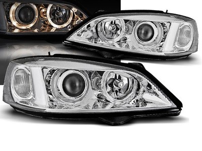 Headlights for Opel Astra G 1997-2001 2002 2003 2004 VR-1435 Angel Eyes Chrome