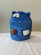 Cats vs Pickles Jumbo Plush Denim Bean Bag Boho 8.5" slightly used. No tag.