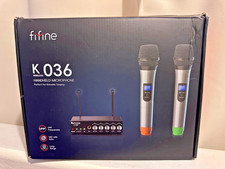 FIFINE UHF Dual Channel Wireless Handheld Microphone, Easy-To-Use Karaoke M-K036