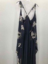 Pre-Owned Lulus Navy Size Small Wrap Maxi Sleeveless Dress