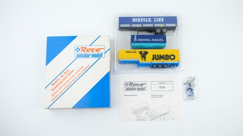 Juego de semirremolque Roco H0 1529 Norfolk Line, Kühne & Nagel, Schmid Jumbo | Condition: Gebraucht