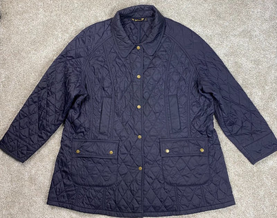 Barbour Summer Beadnell Quilt Plus Quilted 1X Jacket Coat Navy LQU1241NY91