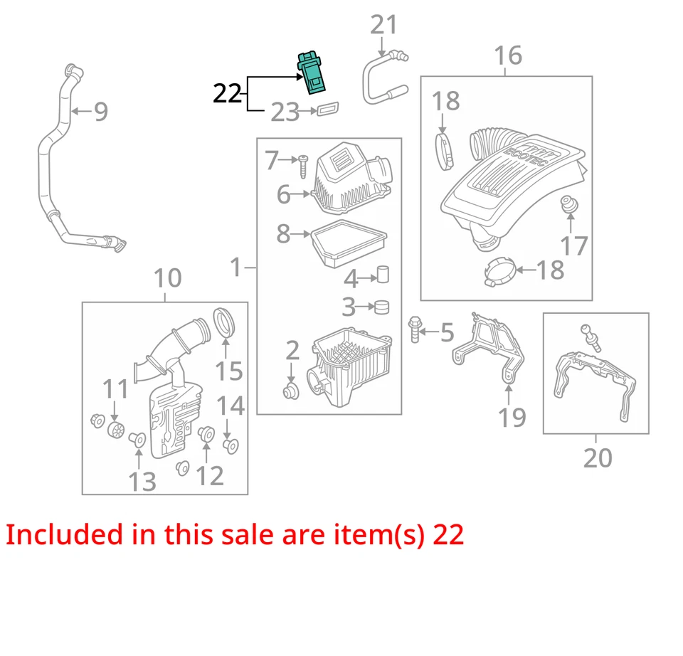 GMC Envoy XL 2006 medidor de flujo de aire másico sensor MAF OEM 245 k millas - LKQ414034166 Foto 4 de 4