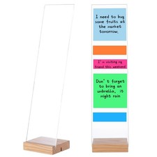 Monitor Memo Board with Removable Wooden Base Acrylic Portable Sticky Note Ho...