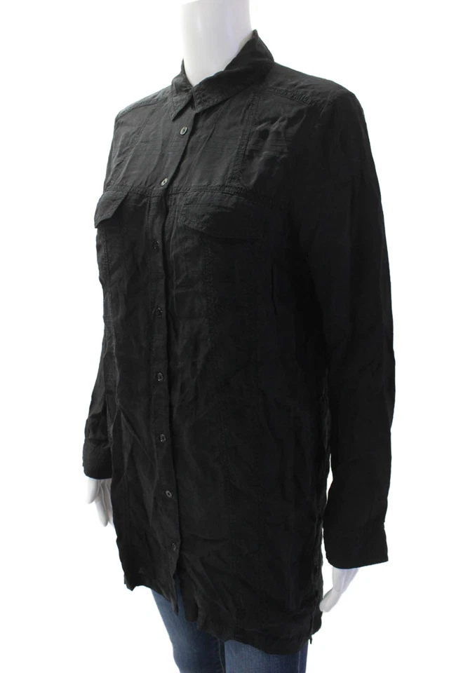 T Alexander Wang Women's Long Sleeves Button Up Tunic Blouse Black Size XS - Image 2 of 4