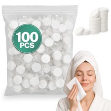 100Pcs Compressed Towel Tablets - Disposable 1 Count Pack of 100 , white