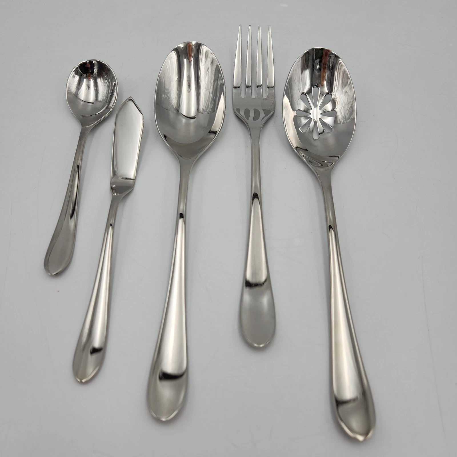 Mikasa EMILE Serving Utensils 5 Piece Set Glossy 18/10 Stainless Steel Flatware