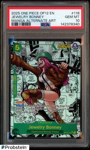 2025 One Piece OP12 EN Manga Alternate Art #118 Jewelry Bonney PSA 10 GEM MINT