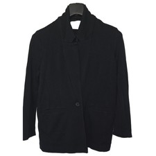 Old Navy Womens Black Ponte Knit Funnel Neck Single Button Blazer Jacket Size S