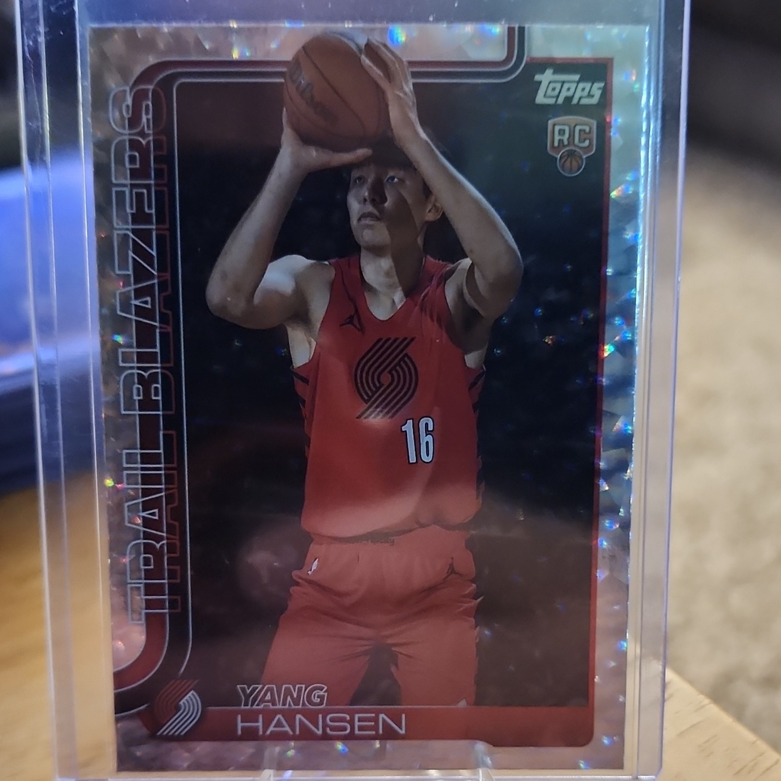 2025 Topps Yang Hansen Portland Trail Blazers Rookie #216 Basketball Card