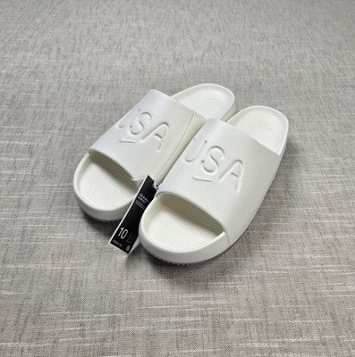 NIKE Calm Slide Sz 10 Women, sz 9 Men White USA Olympics Slip On
