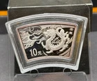 2012 YEAR OF THE DRAGON CHINA CHINESE 10 YUAN 999 SILVER FAN BAR CASE COA