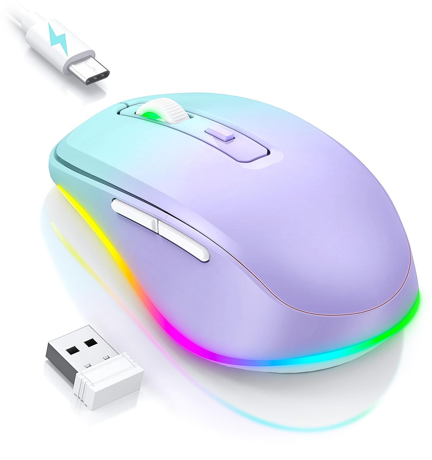 Wireless Mouse Jiggler with LED and Built-in Mover - Rechargeable Undetectable Mouse Activity Simulator