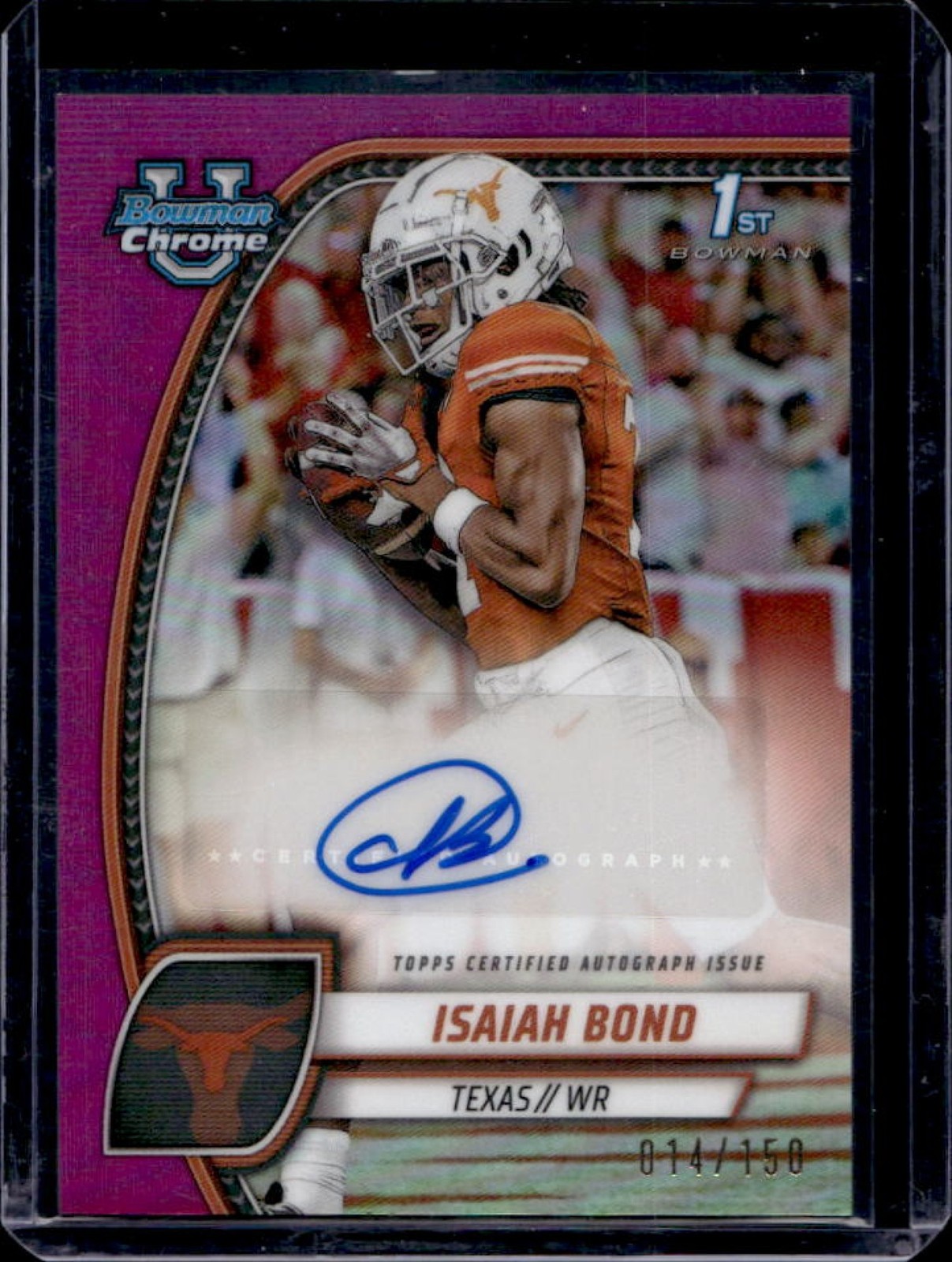 2024 Bowman U Chrome Isaiah Bond Prospect Auto Fuchsia Refractor #14/150