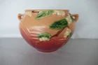 antique Roseville pottery Snowberry brown vase planter 1J - 4 4 inch great cond.