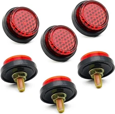 6 Pieces Reflectors Round Mini Decorative - Bolts and Nuts M5 Screw M5, red 