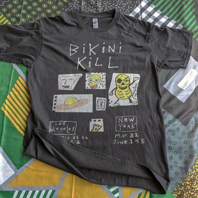 Bikini kill rock band retro movie short sleeve black color Unisex T shirt