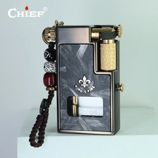Encendedor fluido marinero vintage 2026 con tanque de combustible visible raro EDC encendedor de bolsillo
