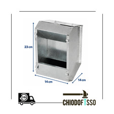 Mangiatoia per Gabbia Conigli OMZ 1 Posto in Lamiera Zincata con Coperchio