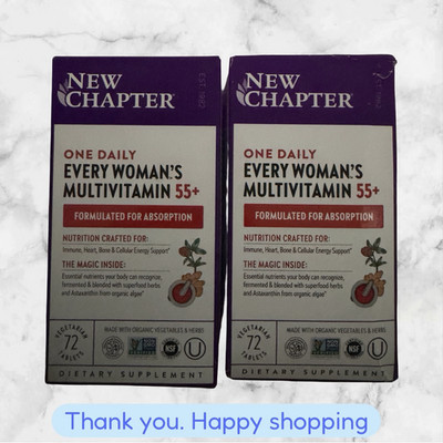 FOR 2 New Chapter 72 Tablets Multivitamin Supplement for Woman Aged 55+ Each NEW
