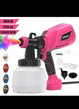 New Pink Paint Sprayer1000W HVLP 1200ML High Power Corded Spray Paint Gun