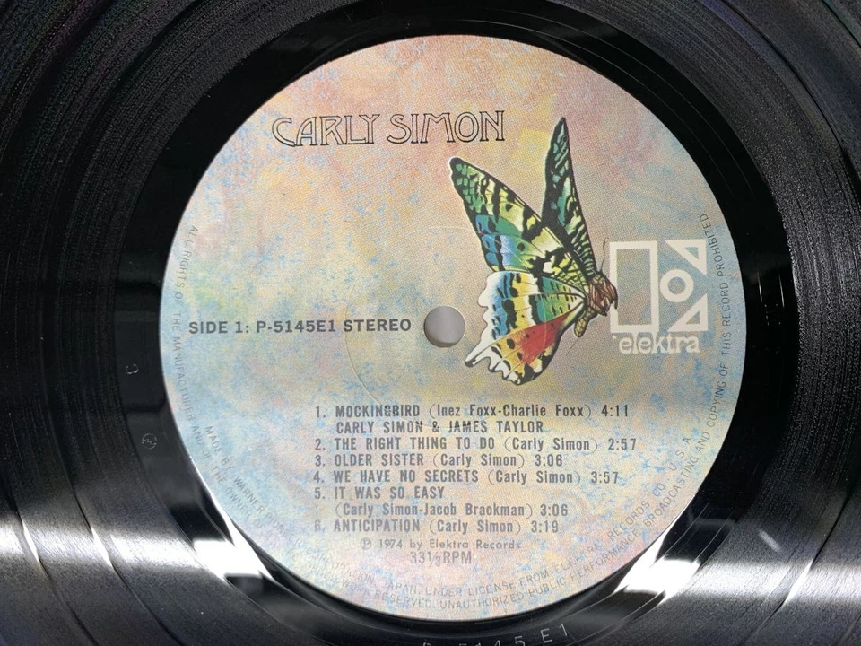 Carly Simon S/T Japan LP OBI [59351ER] - Image 2 of 2